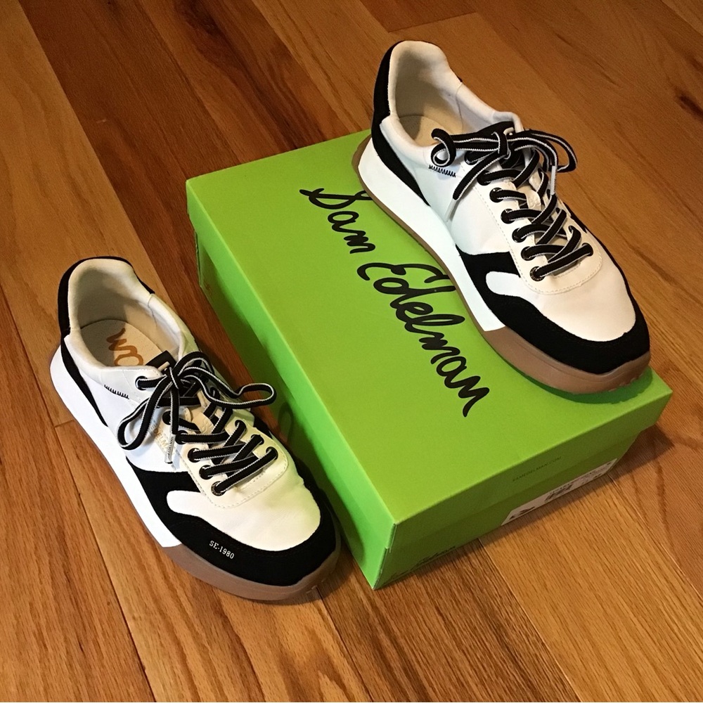 Sam Edelman Black and Cream Sneakers